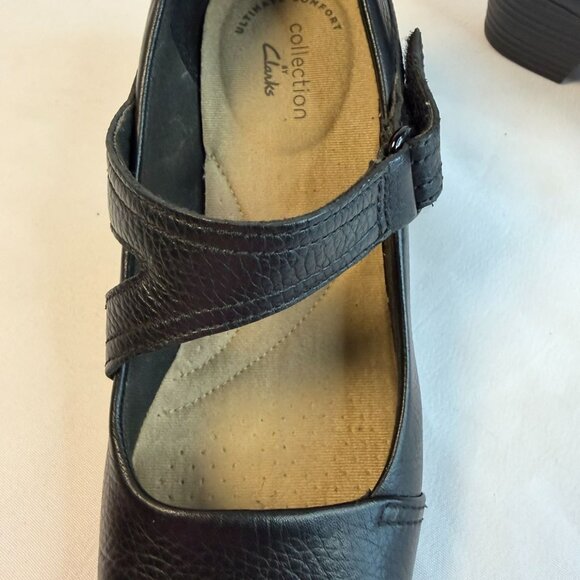 Clarks Emslie Lulin Women’s Size 6.5 Black Leather Mary Jane Comfort Pump Work - Picture 13 of 13